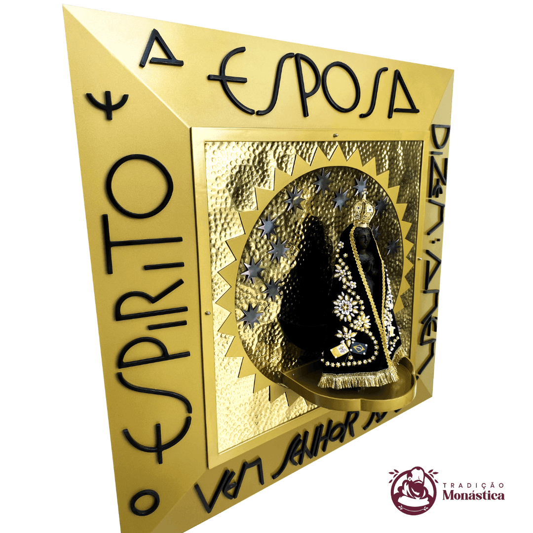 Nicho de Nossa Senhora Aparecida Feito em Metal - 90 x 90cm - 3