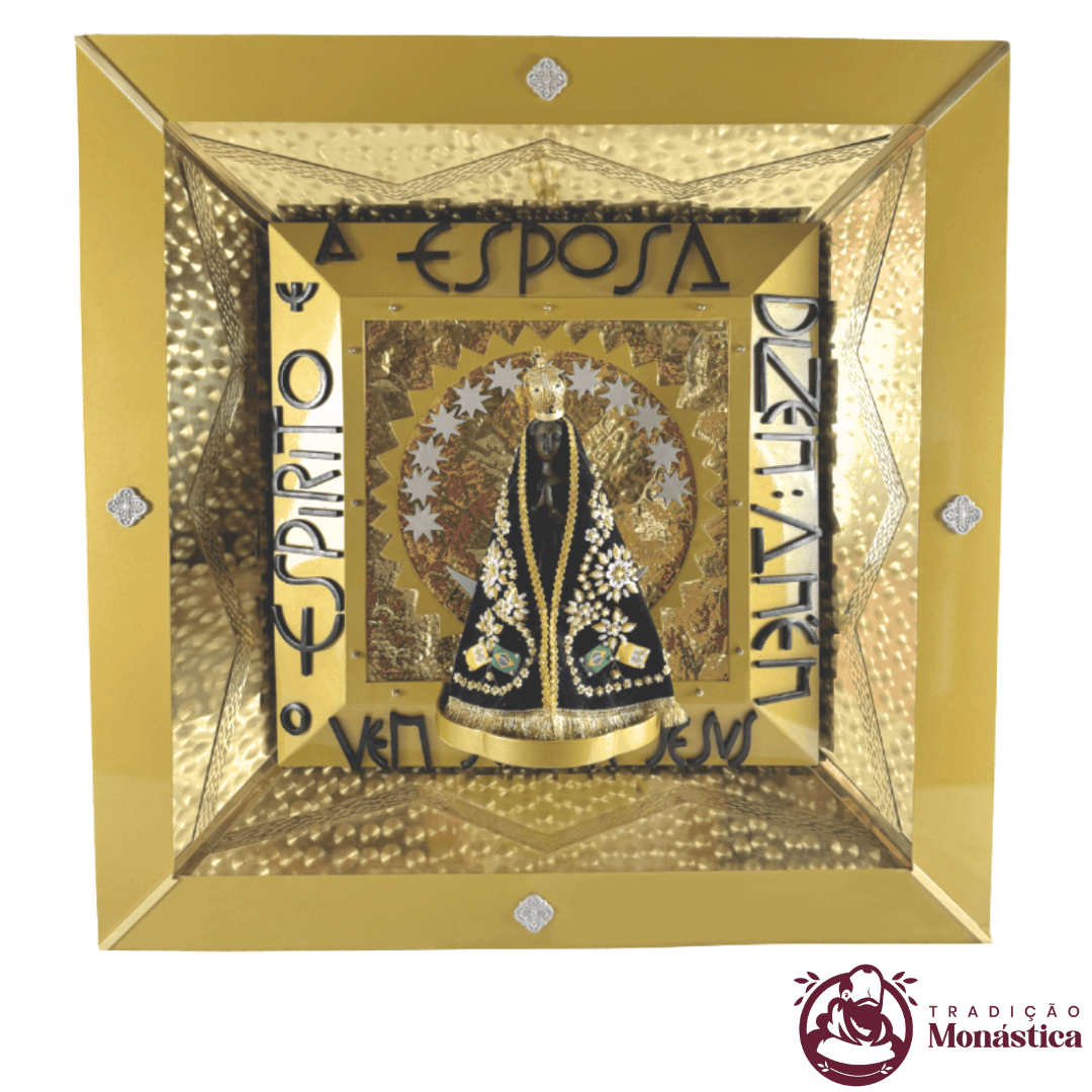 Nicho de Nossa Senhora Aparecida - Para Embutir, feito em Metal - 90 x 90cm - 1