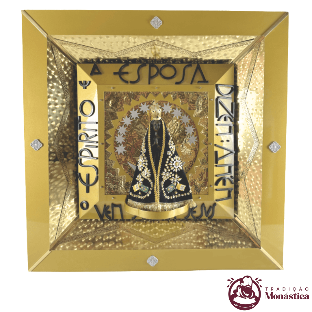 Nicho de Nossa Senhora Aparecida - Para Embutir, feito em Metal - 90 x 90cm - 1