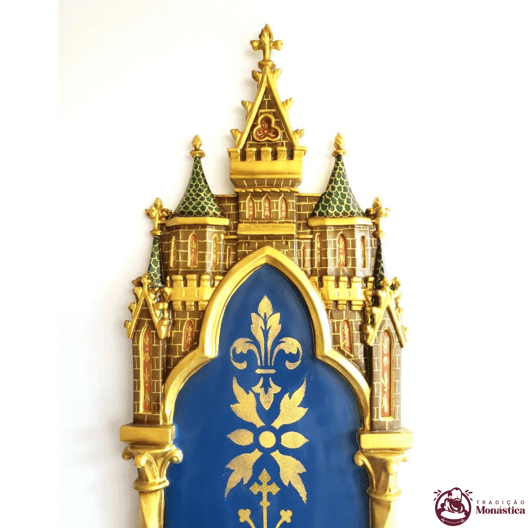 Oratório Peanha Gótica Castelo 90cm Policromada - 2