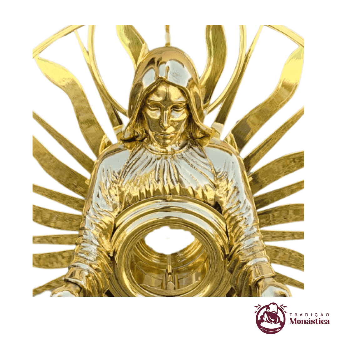 Ostensório Nossa Senhora das Graças - Hóstia de 8cm - Feito em Metal - 2