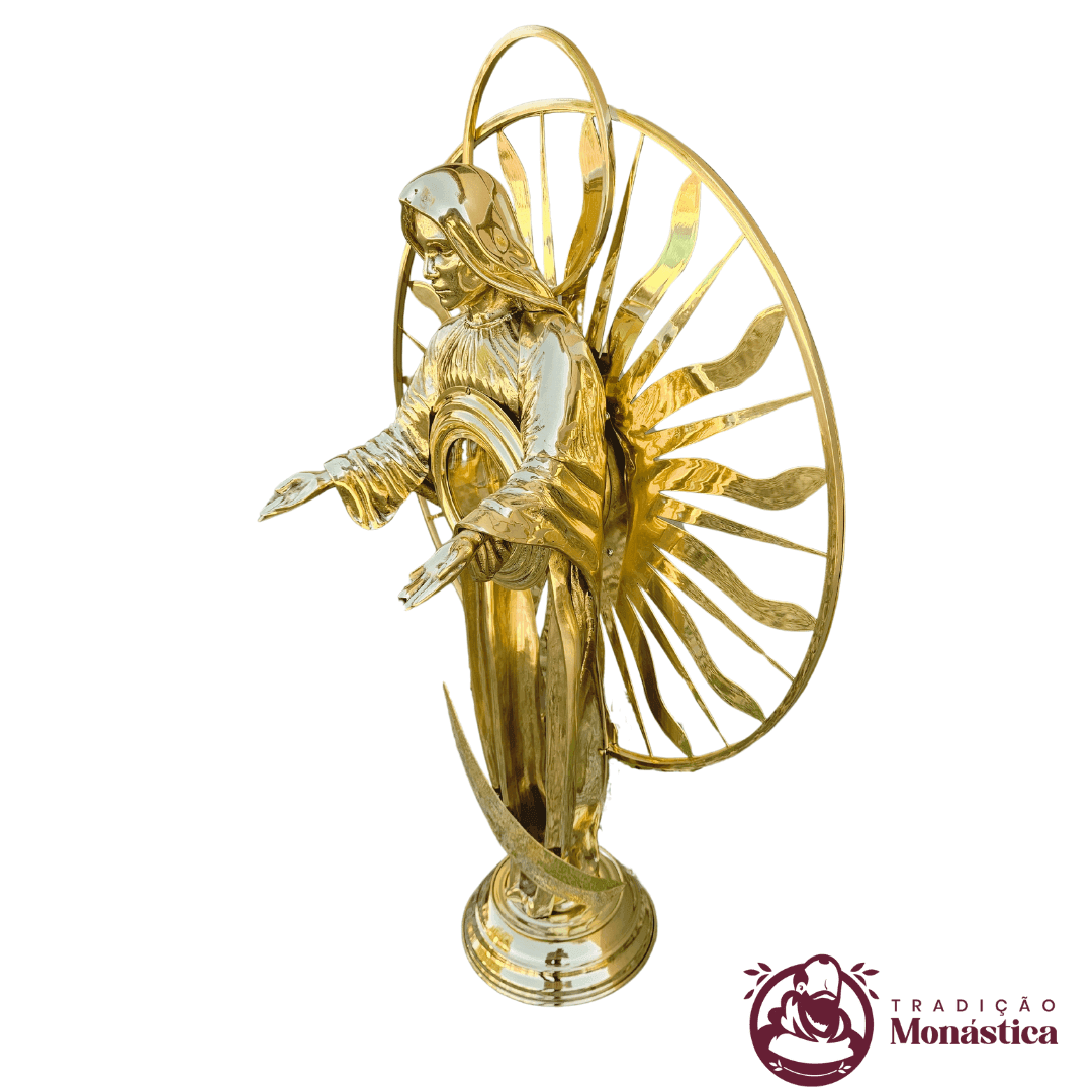 Ostensório Nossa Senhora das Graças - Hóstia de 8cm - Feito em Metal - 5