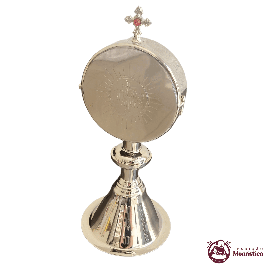 Píxide Banhado em níquel - Hóstia de 8cm - 2