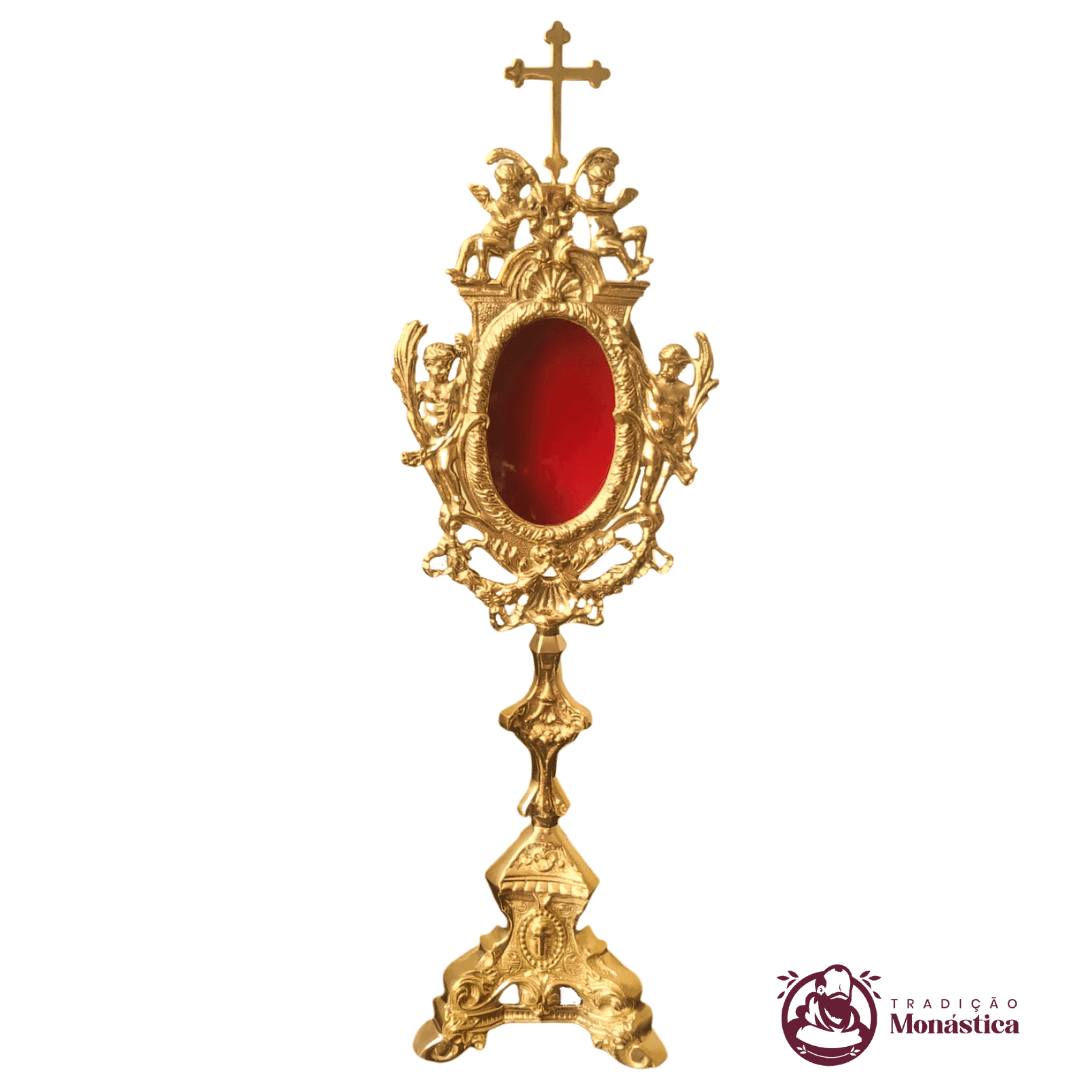 Relicário estilo Barroco com Detalhes de Anjos - 53cm Relicário estilo Barroco com Detalhes de Anjos - 53cm