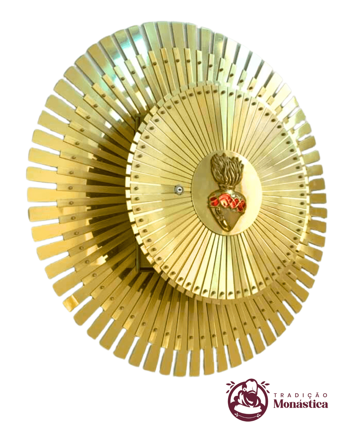 Sacrário Coração Raiado Redondo com Luz Frontal - para Embutir na Parede - 1