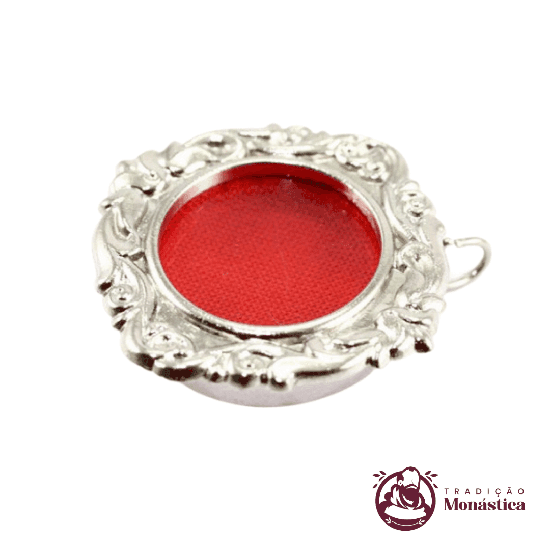 Teca para Relíquia de Santos Niquelada Prata -TE02 - 2