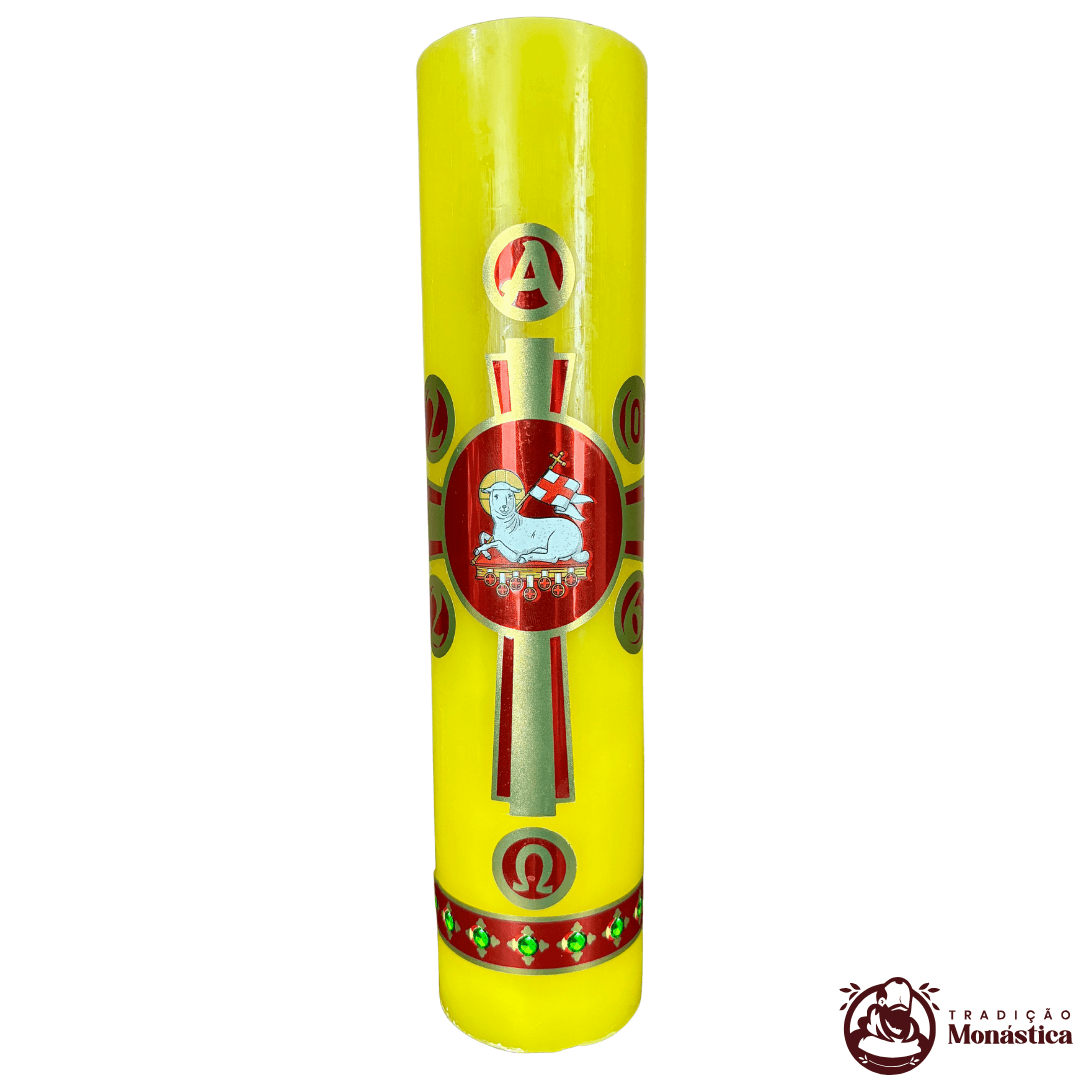 Vela Círio Pascal - Adesivo Cordeiro - 30cm - 1