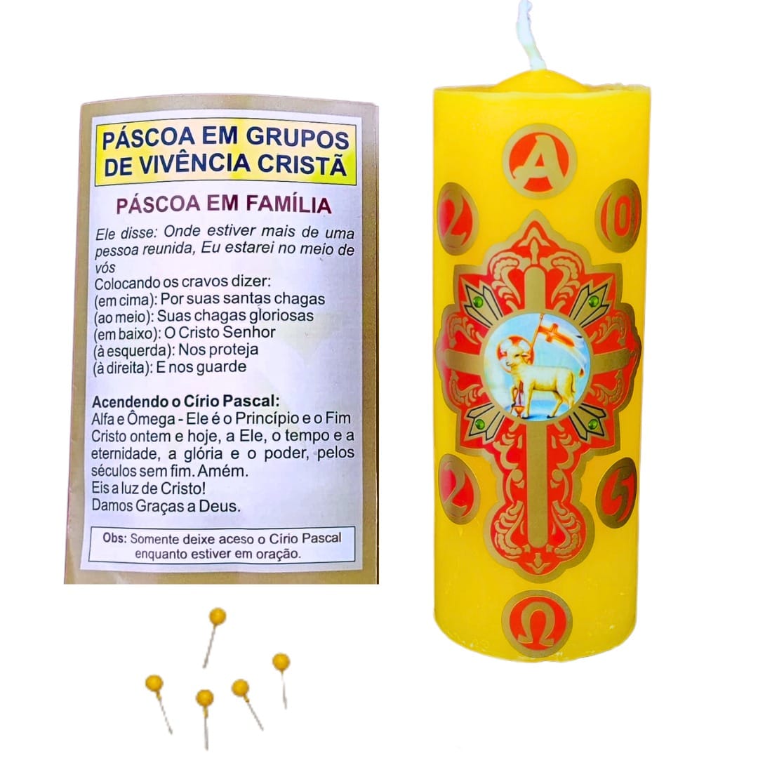 Vela Mini Círio da Família - 13,5x5cm - Cordeiro - 1