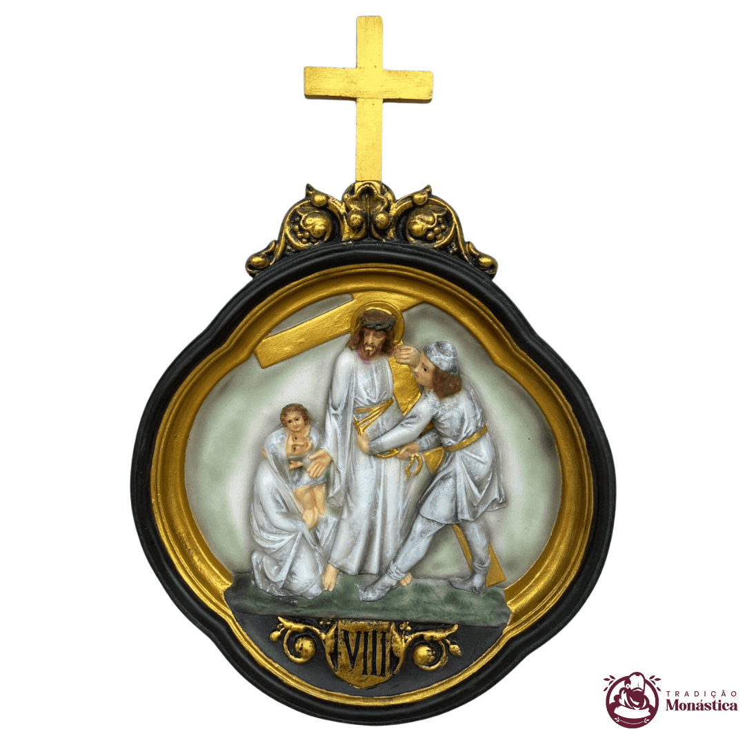 Via Sacra Feita em Resina com 15 Estações - Branco - 8