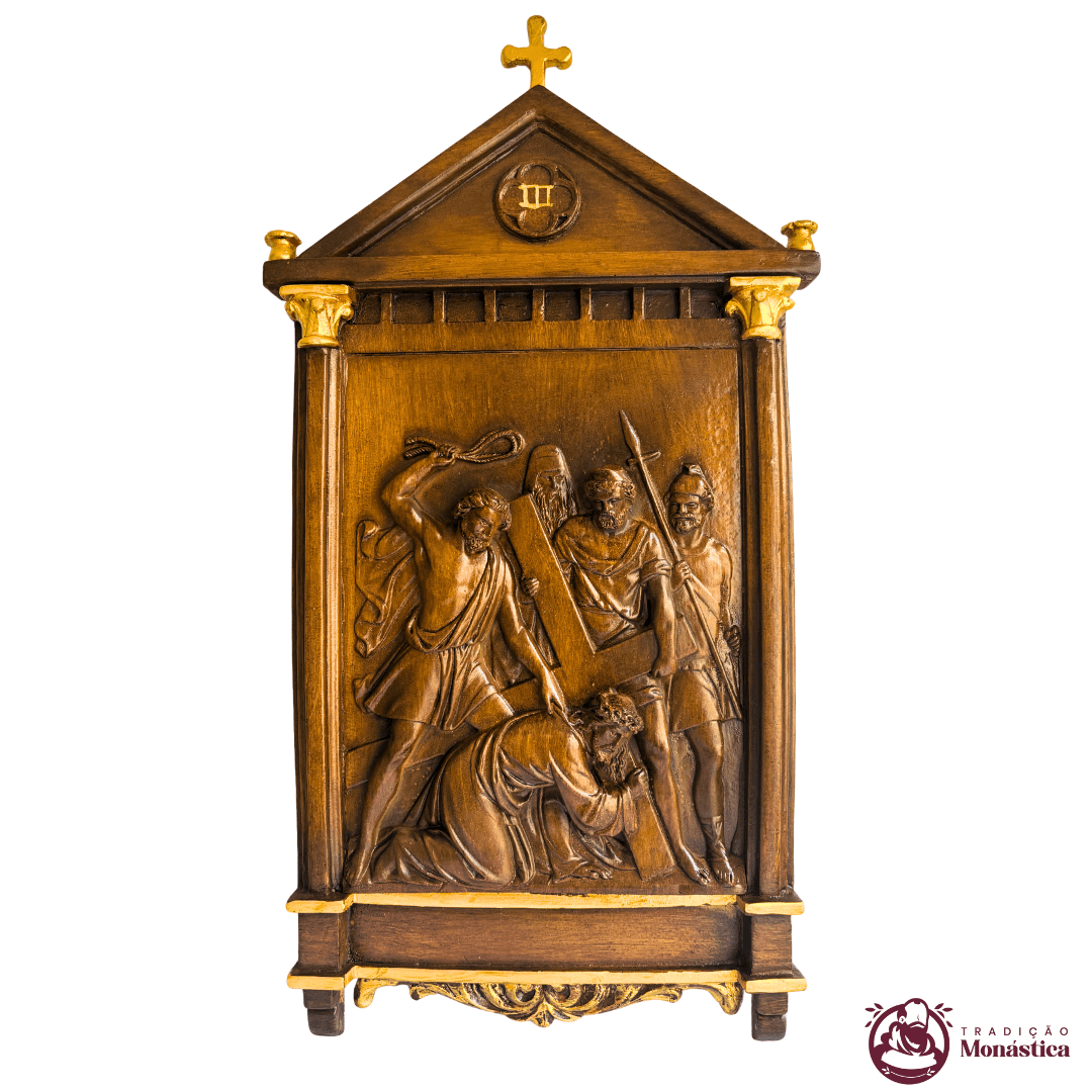 Via Sacra feita em Resina com 15 Estações - Madeira Romana - 3