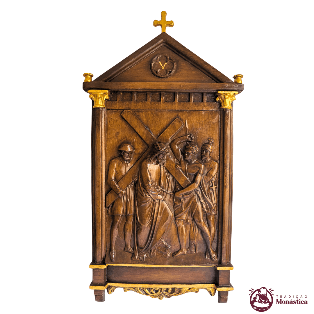Via Sacra feita em Resina com 15 Estações - Madeira Romana - 5