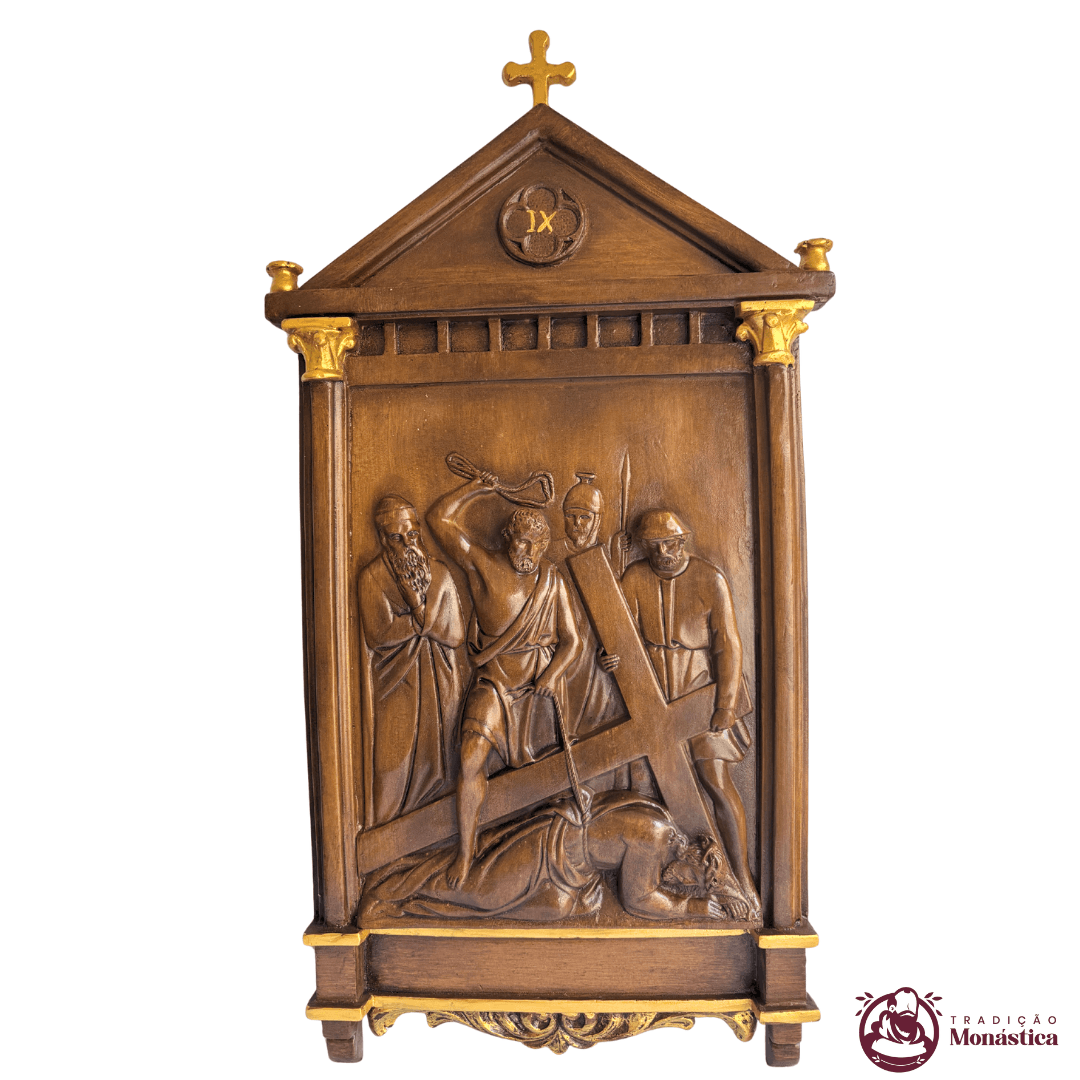 Via Sacra feita em Resina com 15 Estações - Madeira Romana - 9