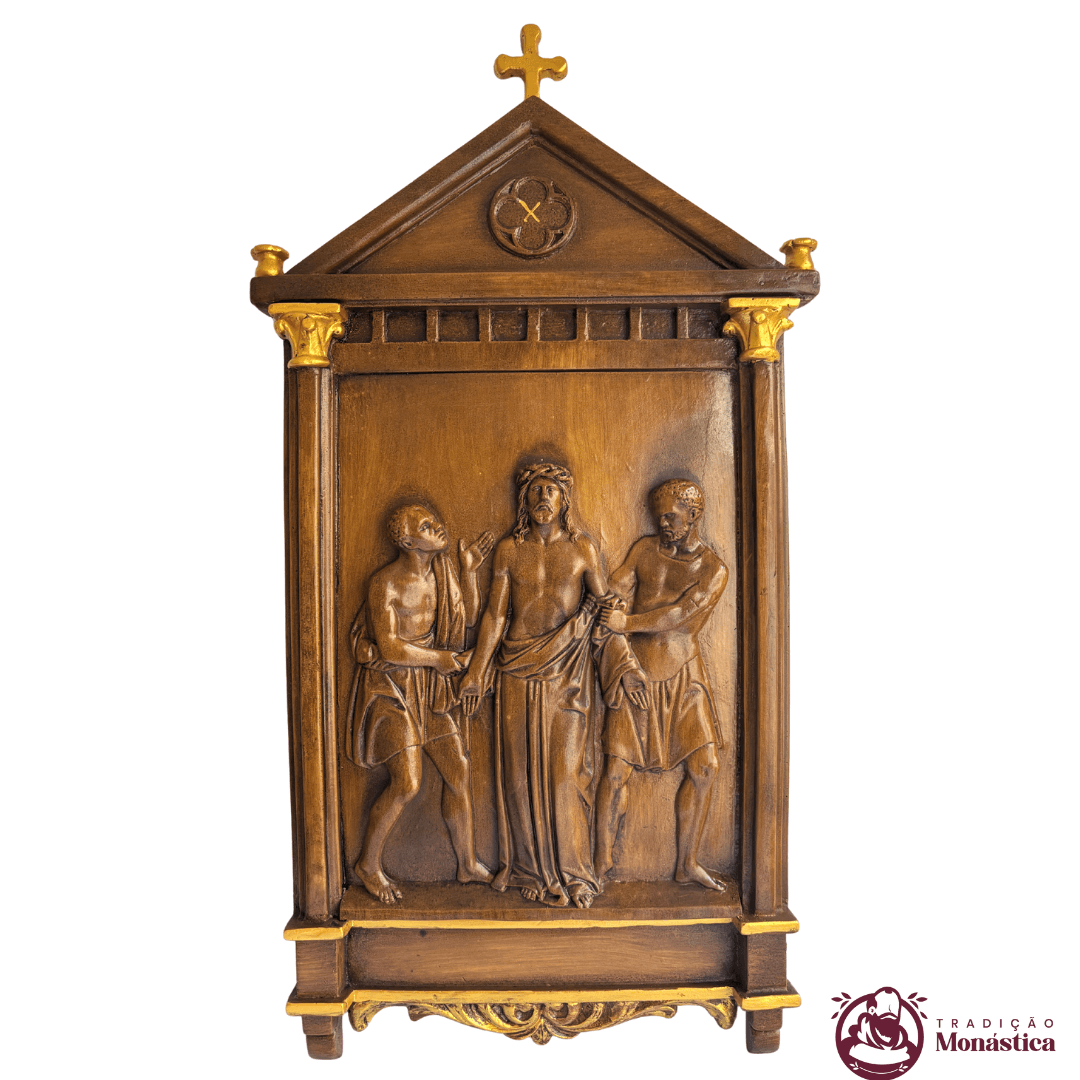 Via Sacra feita em Resina com 15 Estações - Madeira Romana - 10